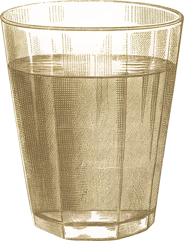 Engraving of a glass of drinking water
